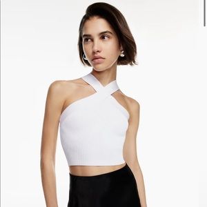 BABATON Sculpt criss cross cropped tank top